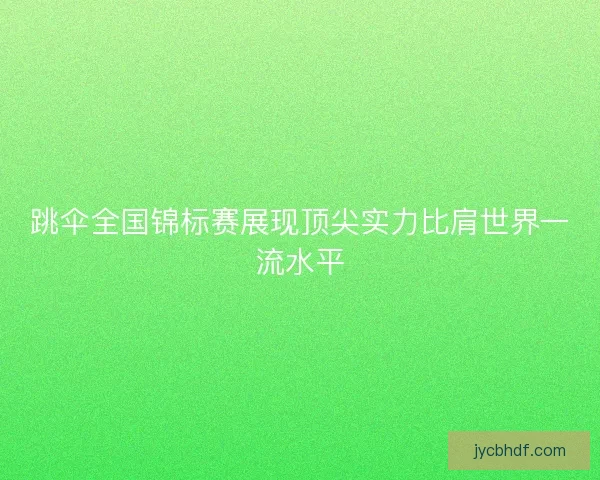 跳伞全国锦标赛展现顶尖实力比肩世界一流水平